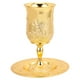 thumbnail image 1 of ColoMX Juego de copas de vino de Metal, copa de vino Kiddush con platillo para Shabat, 1 Juego, 1 of 7