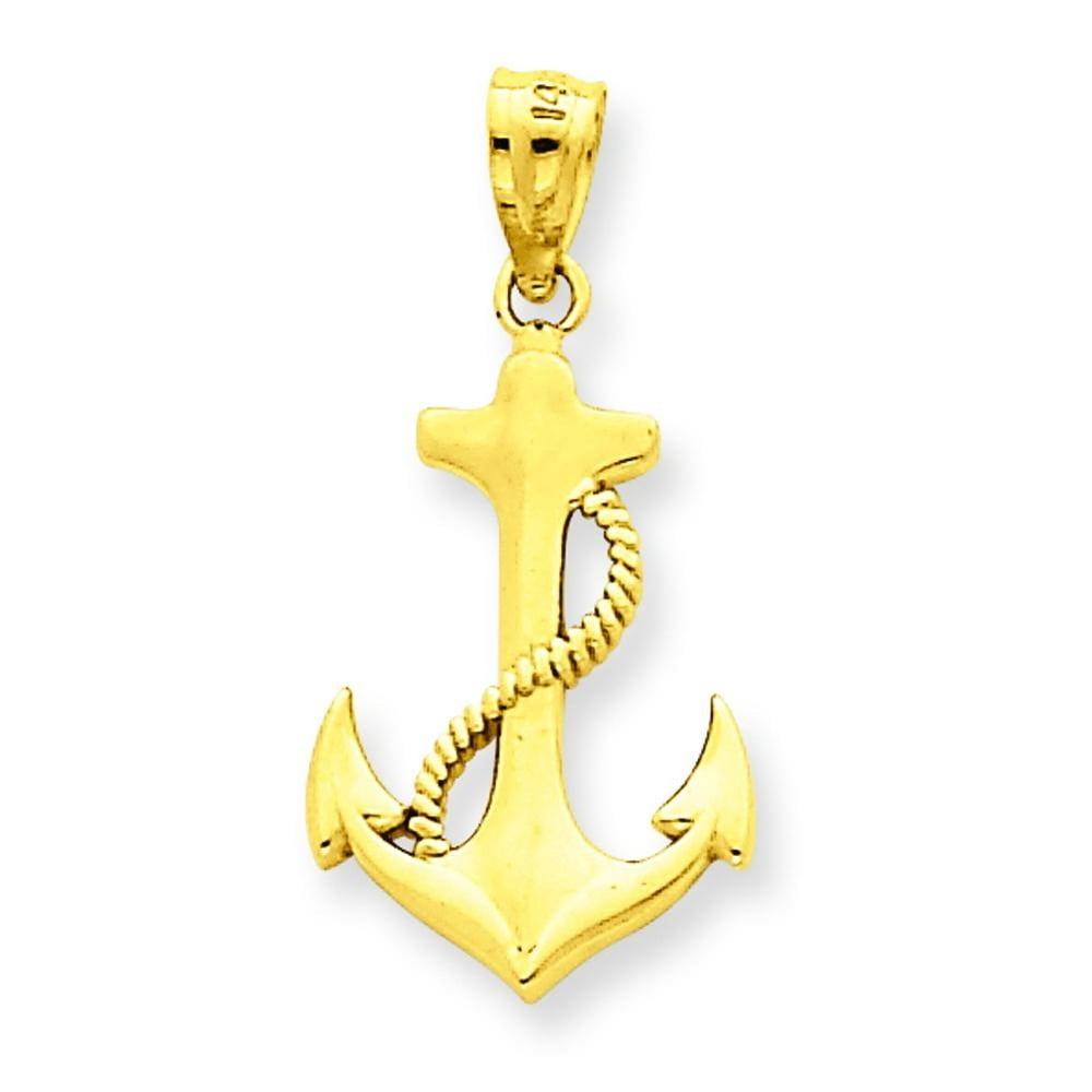 FindingKing - 14K Gold Polished Anchor Pendant Charm Jewelry - Walmart ...