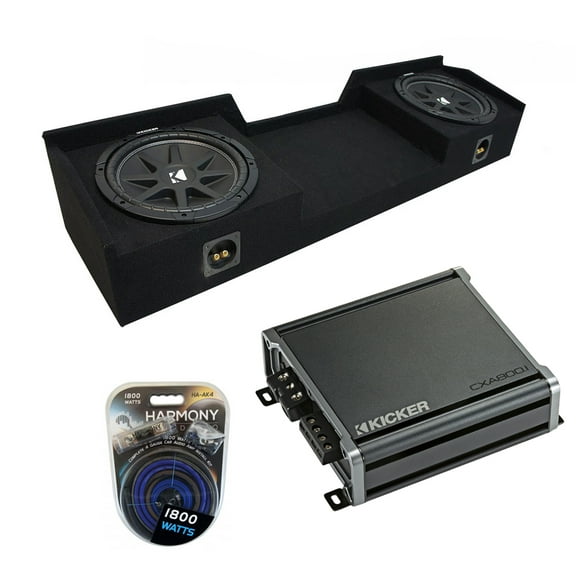 1999-2006 GMC Sierra Ext Cab Truck Kicker Comp C12 Dual 12 Sub Box & CXA8001 Amp