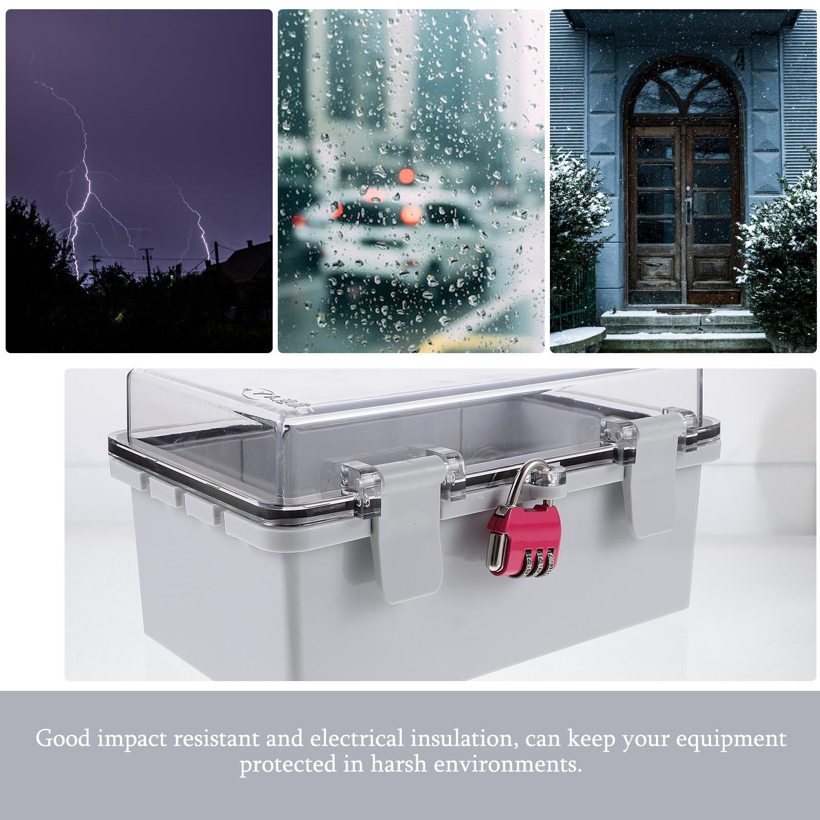 BESTYASH Outdoor Timer with Remote in Transparent ABS Weatherproof Junction Box for Electrical Storage