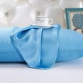thumbnail image 5 of Bedify Bedding 100% Pure Silk Satin Sheet Set 7pcs, Silk Fitted Sheet 15'' Deep Pocket,Silk Flat Sheet,Duvet Cover&Pillowcases |Cool Soft Silk Sheets|Wrinkle Free Fade Resistant| Cal-Queen, Pink, 5 of 6