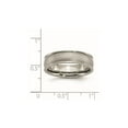 thumbnail image 3 of Gem & Harmony Ladies or Mens Titanium Ridged Edge 6mm Satin Wedding Band Ring for Women, 3 of 7