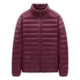 thumbnail image 1 of MAWCLOS Mens Windproof Solid Color Coat Winter Packable Puffer Jacket Claret 2XL, 1 of 2