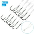 thumbnail image 3 of Uxcell 2# Small Fishing Hooks with 36cm Line, 0.3x0.2 Inch Double Hook Rigs with Barbs Fishing Hook, Silver Tone 20Pcs, 3 of 4