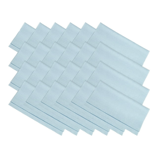 Unique Bargains Microfiber Cleaning Cloth 7' x 6' Soft Suede for Camera Lens, Blue 24 Pack