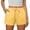 Yellow #048, variant on Womens Linen Shorts Lightweight Drawstring Elastic Waist Lounge Shorts Summer Casual Beach Bottom with Pocket, L
