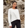 thumbnail image 2 of Lentta Open Back Workout Tops for Women Long Sleeve Crop Athletic Tees Running Yoga Y2K T Shirts, 2 of 7