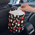 thumbnail image 3 of Suhoaziia Car Trash Bag Hanging Front Seat Automotive Garbage Can Size 5.9 "x 7.3",Easy-to-Install Waterproof Mushroom Daisy Car Organizer Fit Picnic Camping, 3 of 6