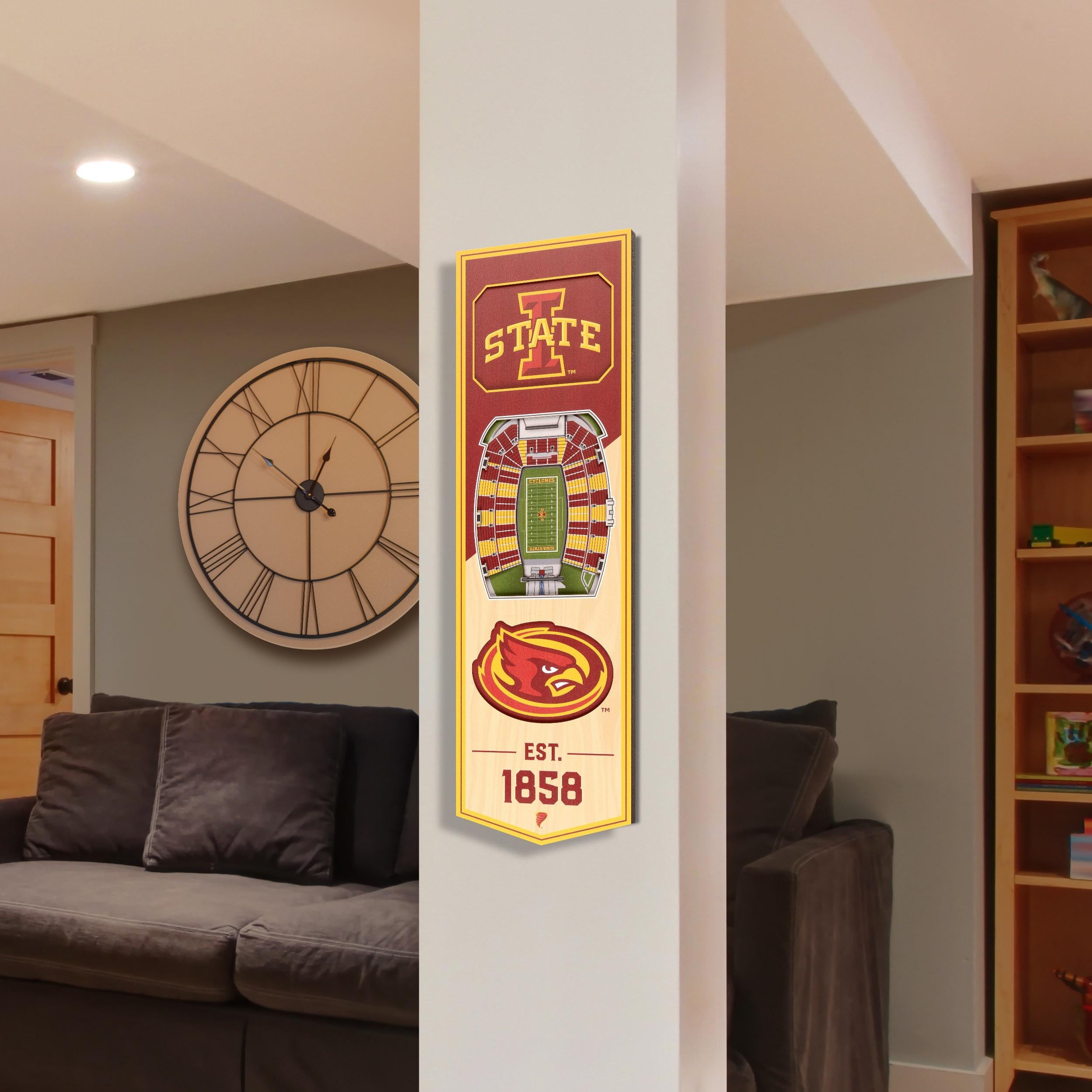 Iowa State Cylcones 6'' x 19'' 3D StadiumView Banner
