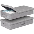 thumbnail image 1 of punemi Almacenamiento debajo de la cama con tapas, paquete de 2 contenedores de almacenamiento grandes debajo de la cama, ropa con 3 asas, caja organizadora plegable de perfil bajo apilable para manta, 1 of 5