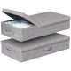 thumbnail image 1 of punemi Almacenamiento debajo de la cama con tapas, paquete de 2 contenedores de almacenamiento grandes debajo de la cama, ropa con 3 asas, caja organizadora plegable de perfil bajo apilable para manta, 1 of 5