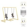 thumbnail image 4 of Modern Swinging People Book Ends for Bookshelf Decor - Metal Bookends for Office Desk and Shelf Accent - Decorative Home Library Accessories for Living Room Styling - Set of 2, 10", Gold, 4 of 8