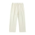 thumbnail image 4 of Men's Casual Pants Men's Solid Color Loose Sag Straight Leg Wide Leg Pants Casual Sweatpants Beige 2XL, 4 of 5