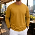 thumbnail image 5 of Delconic Mens Loose Fit Crew Neck Long Sleeve Knit Pullover Casual Basic Solid Top Soft Touch Everyday Lightweight Shirt Saffron XL, 5 of 9