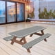 thumbnail image 5 of Juego de 3 piezas de fundas para mesa y bancos de picnic con borde elástico para cenas y bodas negro, 5 of 7