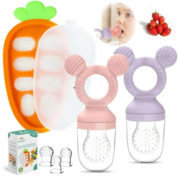 [Combo Alimentador de Frutas para Bebés Haobaobei de Silicona]