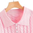thumbnail image 6 of Women's Casual V-Neck Pullover Shirt Collision Color Sleeveless Sweater Vest, Stylish and Lightweight, Ideal for Layering and Summer to Fall Transition,Pink,L, 6 of 7