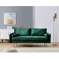 thumbnail image 4 of Velvet Fabric Couch, 2 Small Pillows, Modern Loveseat Sofa Twin Size Contemporary Sofas for Living Room & Bedroom (71"Green), 4 of 10