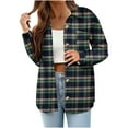 thumbnail image 2 of Xdegoge Button Down T Shirts for Women Plaid Flannel Shackets Long Sleeve Dressy Casual Work Blouses Fashion Tops Collared Cardigan Jackets with Pocket Streetwear, 2 of 7