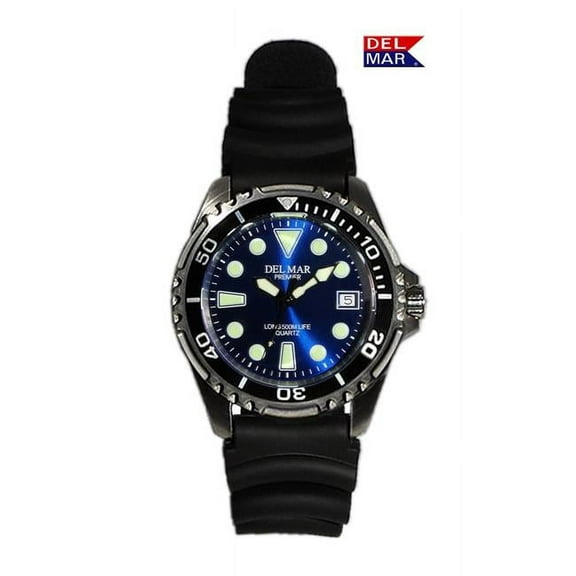 Del Mar Watches 50418 Del Mar 500-Meter Premier Pro Dive Blue Dial Watch 8 | Black Strap
