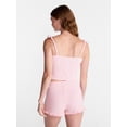 thumbnail image 3 of No Boundaries Ruffle Tank Top and Shorts Sleep Set, 2-Piece, Women's XS-XXL, 3 of 5