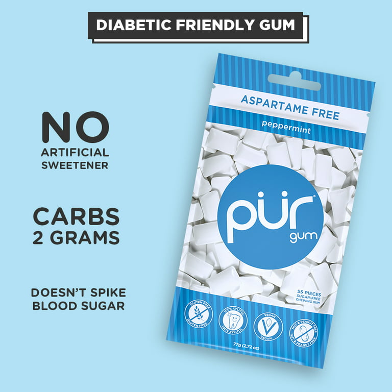Buy Pur Gum Three Premium Sugar Free Chewing Gum Peppermint 12 Sticks -  it's vegetarian, pescatarian, vegan , highly nutritious & climate-friendly