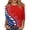 Navy #126, variant on Womens 4th of July Shirts Casual 3/4 Sleeve American Flag Print T Shirt Round Neck USA 250th Anniversary Celebration Party Tunic Tops Independence Day Patriotic 1776-2026 Blouses, 5XL