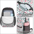 thumbnail image 4 of 17 Inch Lightweight Backpack,PVC Waterproof Oxford Fabric, Ergonomically Designed, with Large Capacity, Wildflower Garden Aesthetic Floral Print, 4 of 5