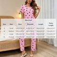 thumbnail image 3 of Aimik Womens Pajama Set Two Piece Short Sleeve Top and Long Pants Ladies Trendy Matching Oufits Casual Loungewear Set,Pink,M, 3 of 6