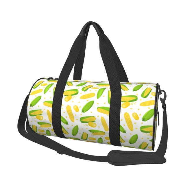 Fotbe Cartoon Corn Bolsa Deportiva de Lona Plegable con Estampado, Bolsa de Gimnasio con Bolsillo Seco/Húmedo, Bolsa de Viaje Ultraligera de Gran Capacidad