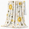 thumbnail image 2 of Whimsical Bee Daisy Floral Pattern, Cozy Friendship Quote Scene, Warm Flannel Blanket for Living Room and Reading Nook, Art Lovers Friendship Gift, Artistic Home Decor, 2 of 9