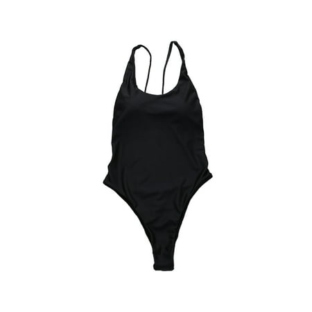 Vingtank Sexy Swimming Thong One Piece Swimsuit Female Black Swimwear ...