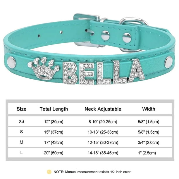 Personalized Small Dogs Chihuahua Collar Bling Rhinestone Dog Collars Free Custom Pet Dogs Cats Name Charms Pet Accessories ShopWise Round Bodega Aurrera en linea