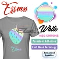 thumbnail image 2 of ESSMO™ Neo Chrome White Heat Transfer Vinyl HTV T-Shirt 20" Wide Roll Iron Heat Press NC05 20"x12", 2 of 7