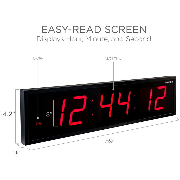 Large Electronic Countdown Clock Led Digital Wall Clock Timer With Stopwatch