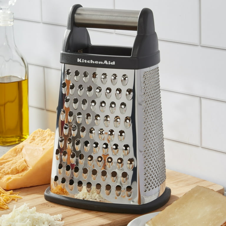 KitchenAid Stainless Steel Box Grater, Black Handle, Dishwasher Safe