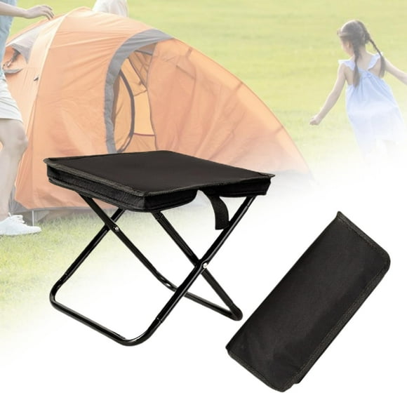 Taburete de Camping Colamx Plegable Portátil Negro Grande
