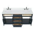thumbnail image 6 of Ariel Hepburn 72 In. Double Oval Sink Bathroom Vanity With Carrara White Quartz Countertop 1.5 Edge In Midnight Blue, 6 of 10