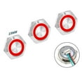 thumbnail image 2 of Interruptor de botón pulsador de 19 mm de 3 piezas de luz LED 12V 24V momentáneo impermeable con cable, 2 of 6