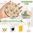 thumbnail image 2 of Yayeee 6 PCS Drink Coasters with Holder Set Woven Absorbent Round Tabletop Hot Pad, Pastel Pink Stars, 2 of 7