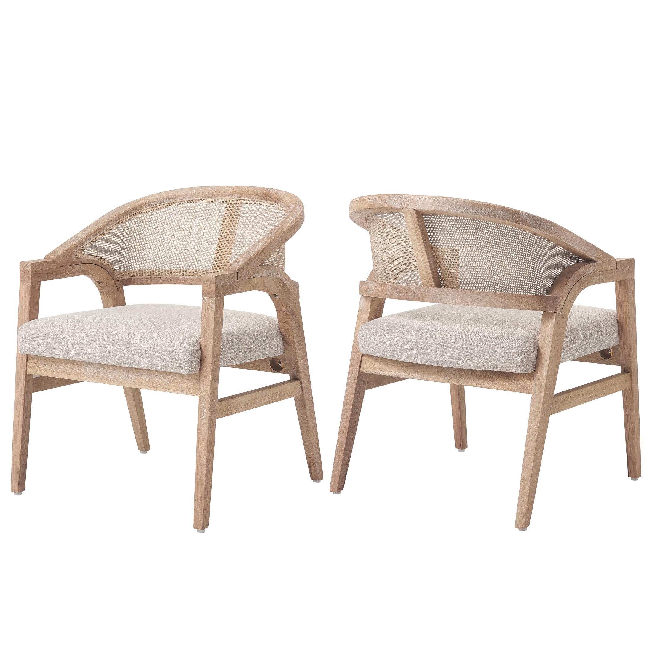 Christopher Knight Home Modern Dining Arm Chairs with Cane Back, Wood Frame, Natural, Set of 2