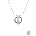 thumbnail image 2 of Delight Jewelry Silvertone 3-D Pink Running Shoe Gymnastics Mom Ring Charm Necklace, 18", 2 of 4