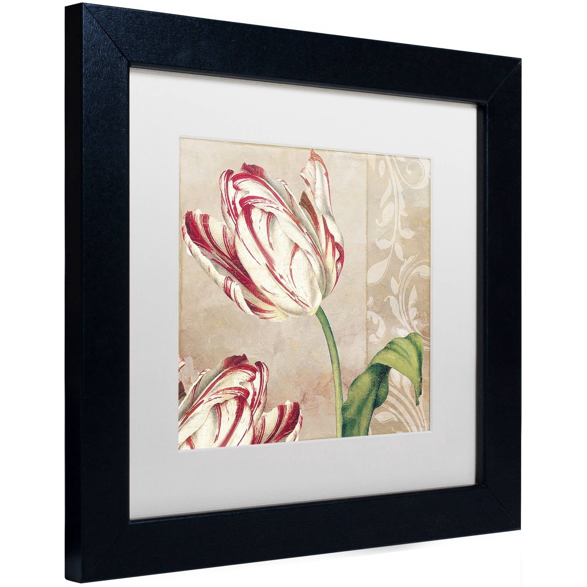 Trademark Fine Art "Peppermint Tulips I" Canvas Art by Color Bakery White Matte, Black Frame