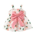 thumbnail image 4 of YANHAIGONG 1-4 Years Summer Strawberry Tutu Dresses for Girls,Sleeveless Princess Dresses for Girls,Loose Round Neck Backless Birthday Party Dresses Flower Bow Sundress with Straw Hat Set, 4 of 4