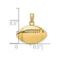 thumbnail image 6 of Auriga Fine Jewelry 14K Yellow Gold 2-D Engravable Football Charm for Women (L - 10.85 mm, W - 17.5 mm), 6 of 6