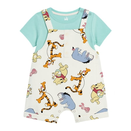 Winnie The Pooh Baby Boy 2 Piece Shortall Set, Sizes 0-24 Months