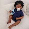 Lifelike Reborn Baby Dolls Boy 19 inch Full Body Vinyl African American ...