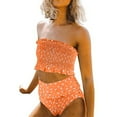 thumbnail image 1 of Womens 2 Pieces Bandeau Bikini Swimsuits Off Shoulder High Waist Bathing Suit, 1 of 7