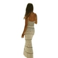 thumbnail image 3 of xiaxaixu Femmes Tricot Robe Sans Manches Contrastante Couleur Été Bretelles Spaghetti V Robe de Soirée pour Streetwear de Plage, 3 of 9