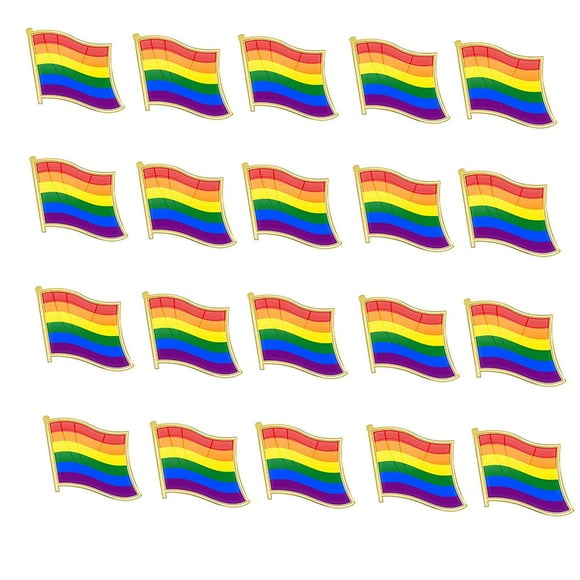 TANG SONG 20PCS 19x20mm Pride Pin Rainbow Gay Pride Flag LGBT Enamel Lapel Pin Pin Decoration for Clothes and Bags